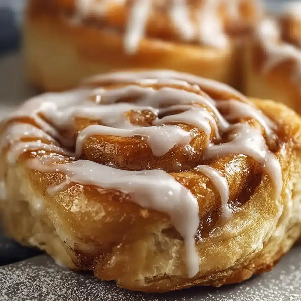 Homemade apple cinnamon rolls topped with creamy icing