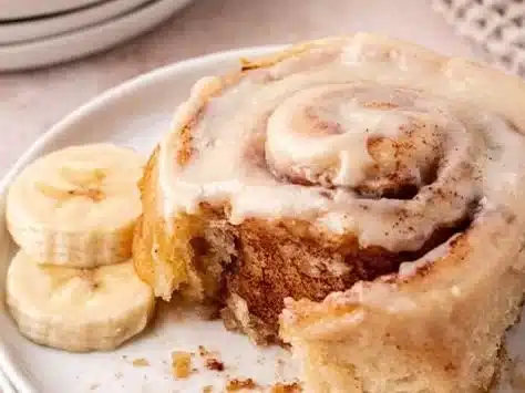 Banana Bread Cinnamon Rolls With Cream Cheese Frosting