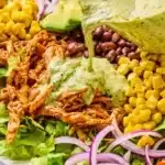 Delicious Barbeque Chicken Salad with fresh vegetables and grilled chicken