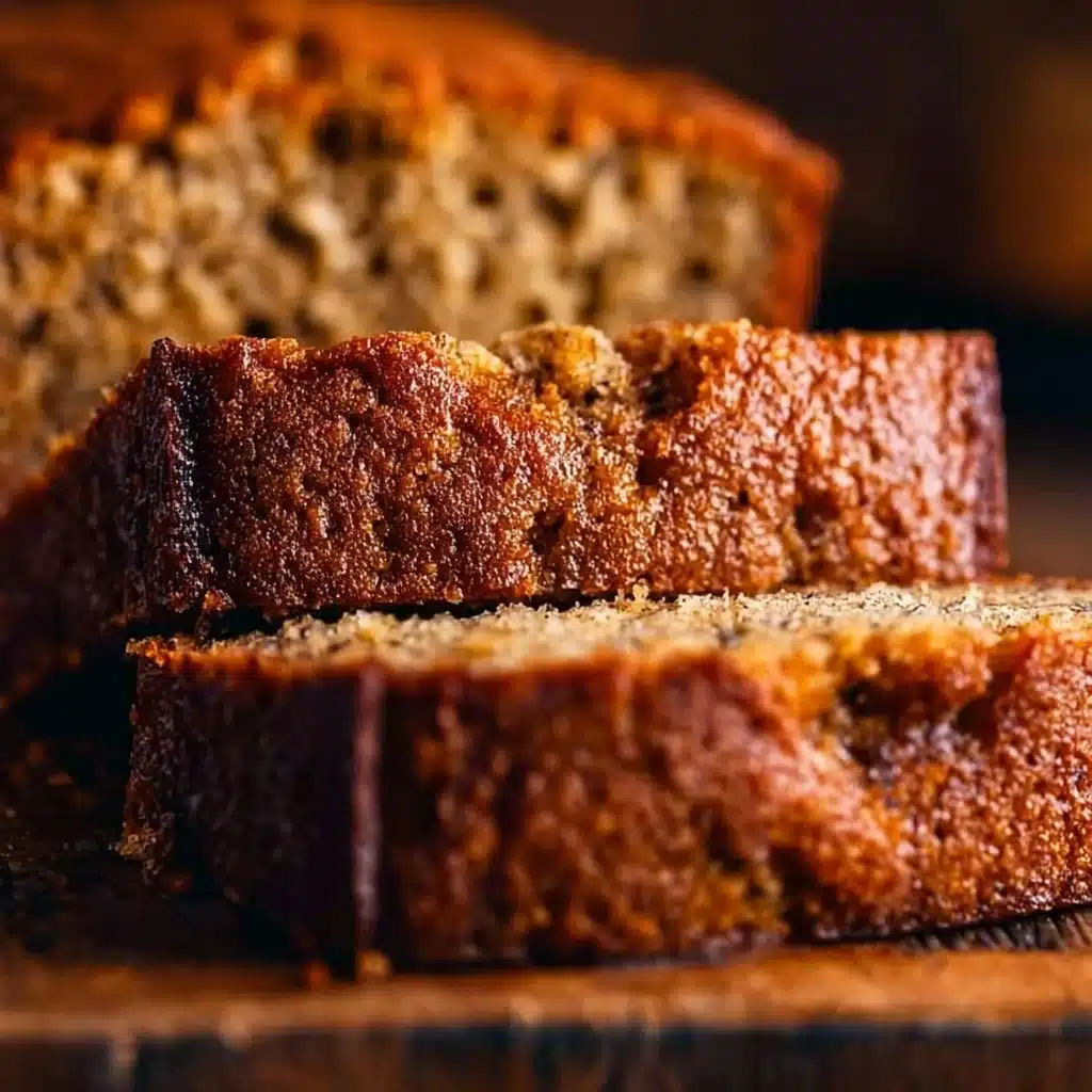 Deliciously moist banana bread sliced and ready to serve