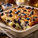 Blueberry Cottage Cheese Breakfast Bake with fresh blueberries and cottage cheese