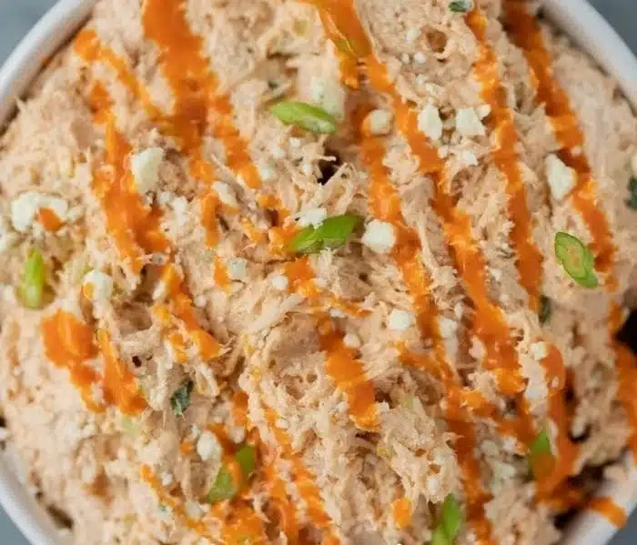 Delicious Buffalo Chicken Salad with crispy chicken and fresh vegetables