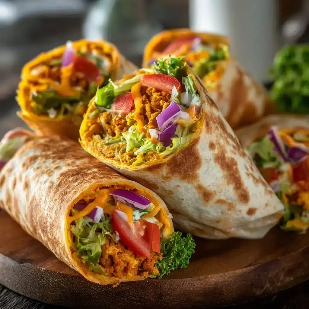 Buffalo Chickpea Salad Wrap filled with fresh ingredients and spicy flavors