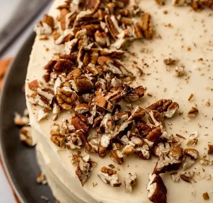 Butter Pecan Cake with Brown Sugar Almond Buttercream