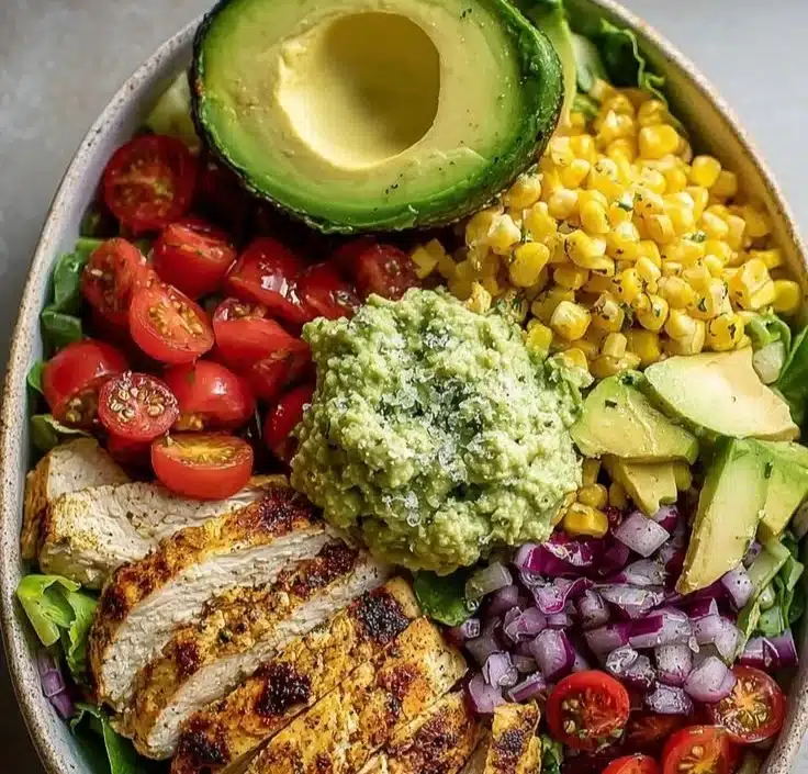 Charred Chicken Avocado Salad