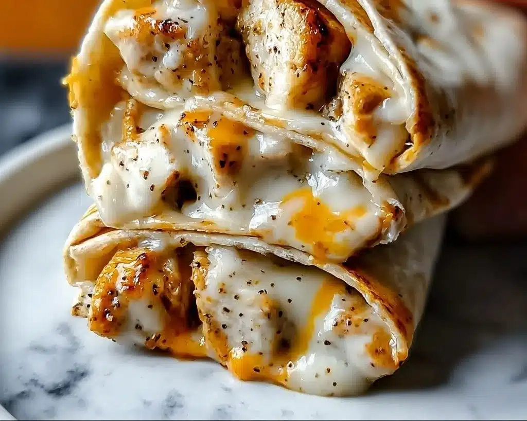 Cheesy Garlic Chicken Wraps Recipe