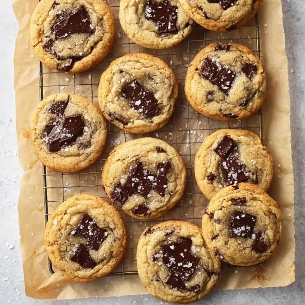 Freshly baked chewy chocolate chip cookies with melted chocolate chips