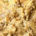 Delicious stovetop chicken and gravy served with mashed potatoes