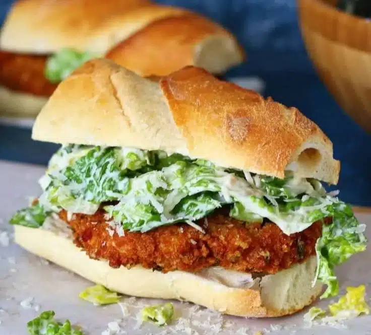 Delicious Chicken Caesar sandwich with grilled chicken and crisp romaine lettuce