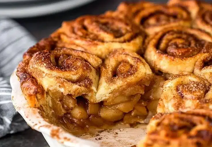 Classic Cinnamon Roll Apple Pie