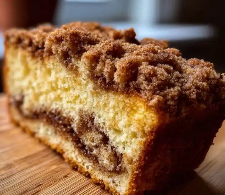 Classic Sour Cream Coffee Cake with Abundant Cinnamon Streusel Swirl