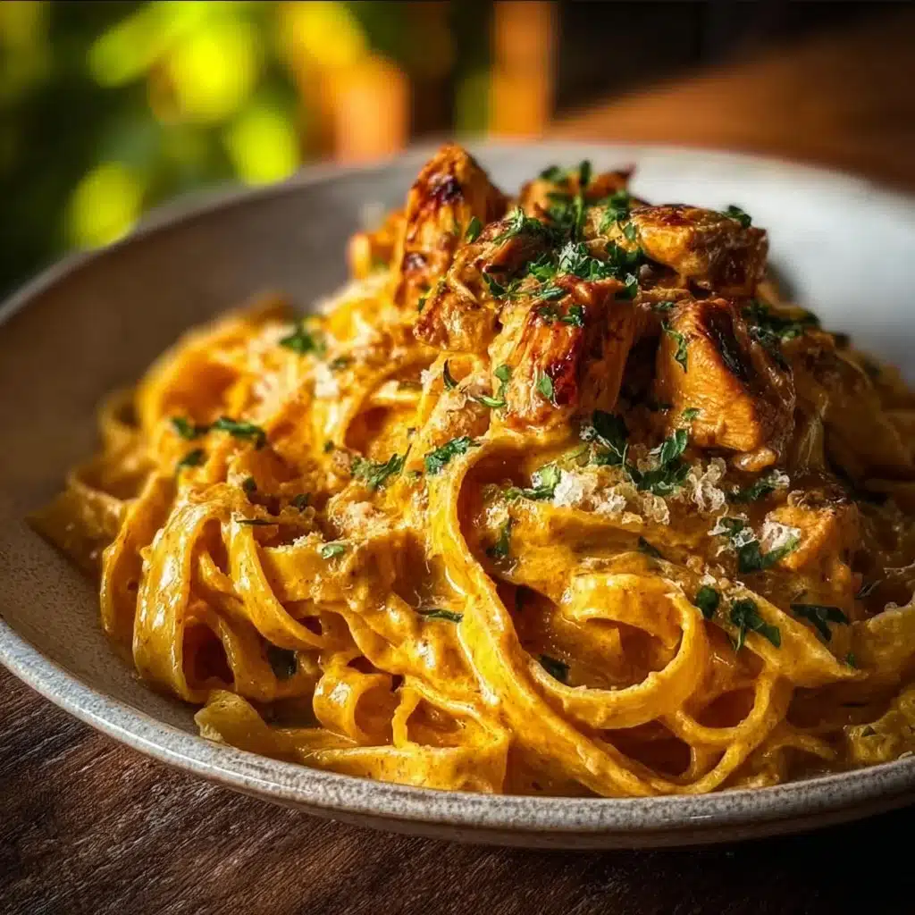 Delicious Cowboy Butter Chicken Pasta served in a bowl, showcasing rich flavors and textures.