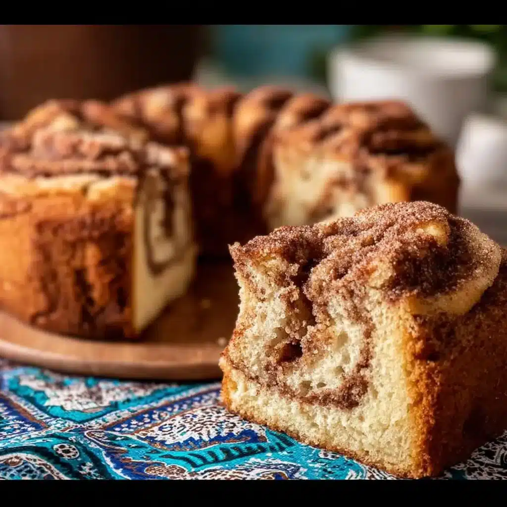 Delicious cozy coffee cake with a golden crust and crumbly topping