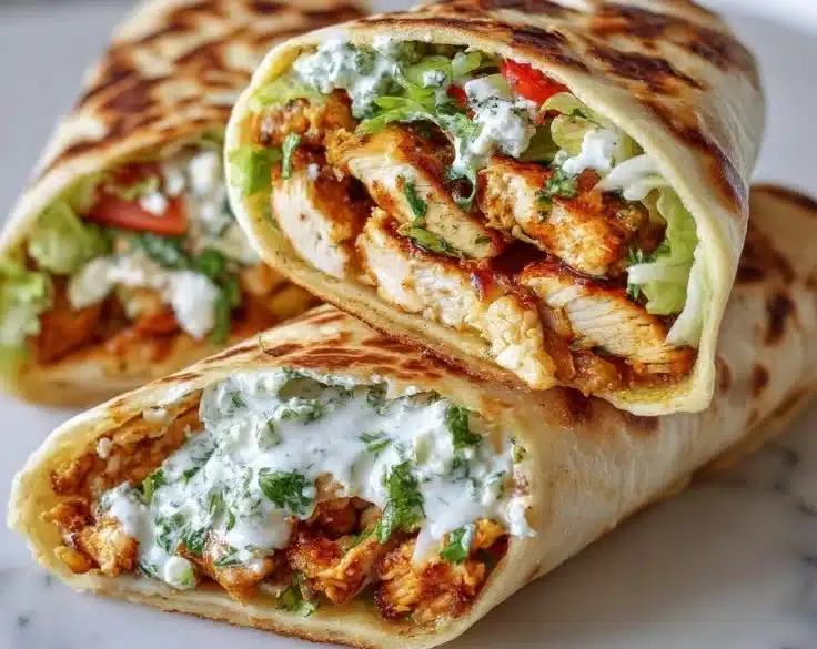 Crispy Cottage Cheese Flatbread Chicken Wraps