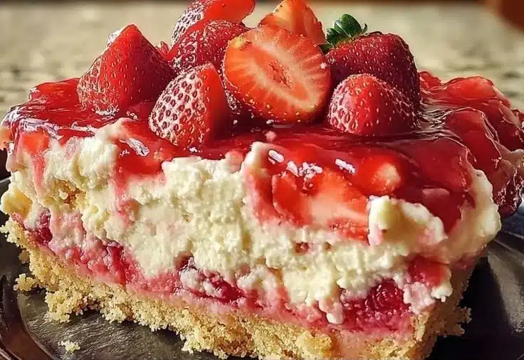 Easter Strawberry Cheesecake Dump Cake