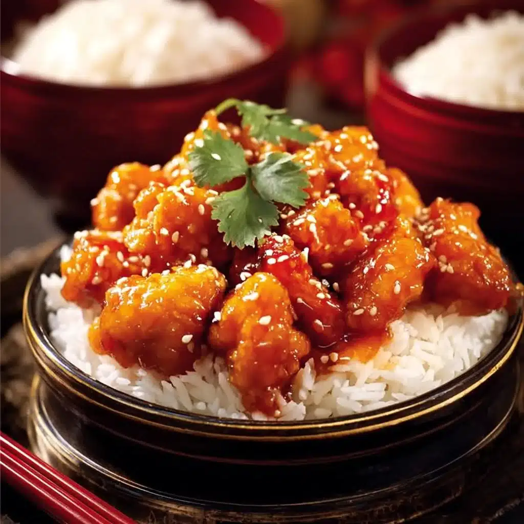 Plate of easy baked sweet and sour chicken with vibrant vegetables