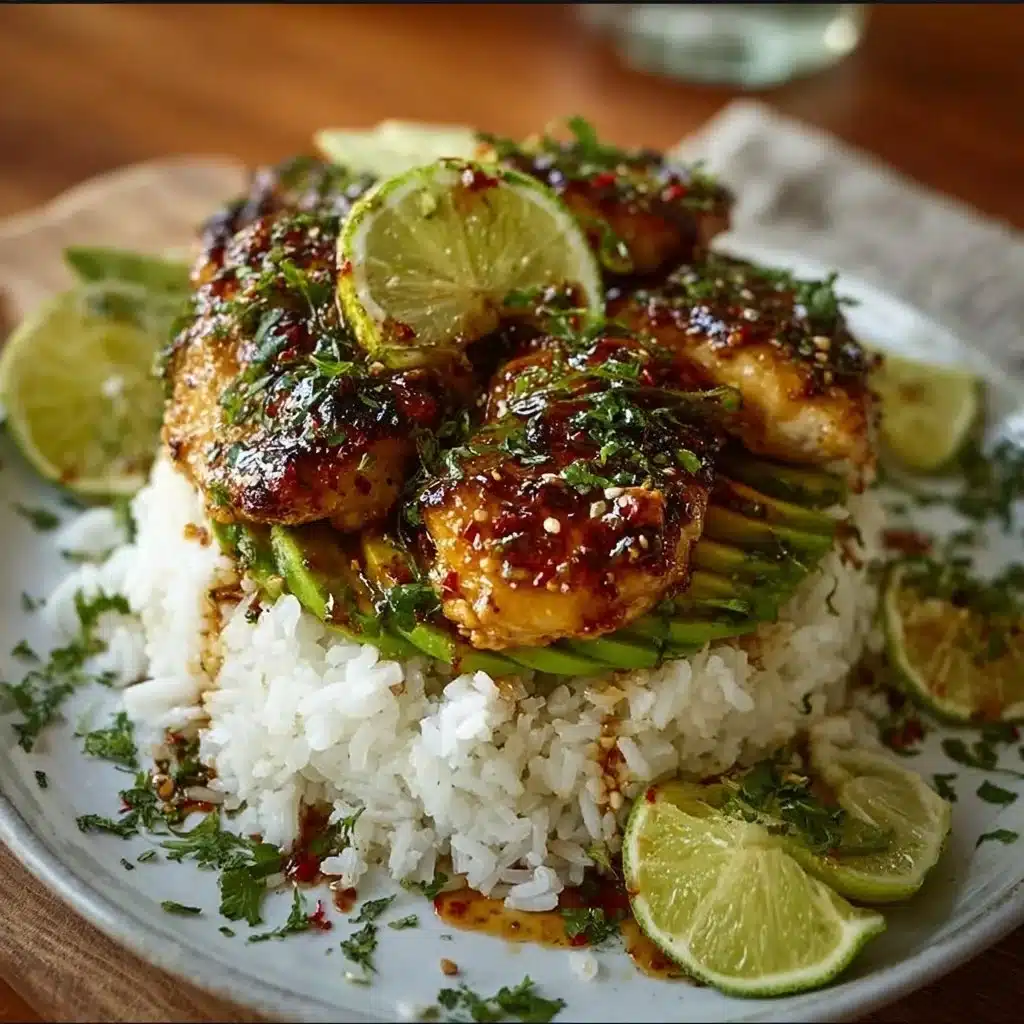 Easy Honey Lime Chicken with Avocado Rice Stacks