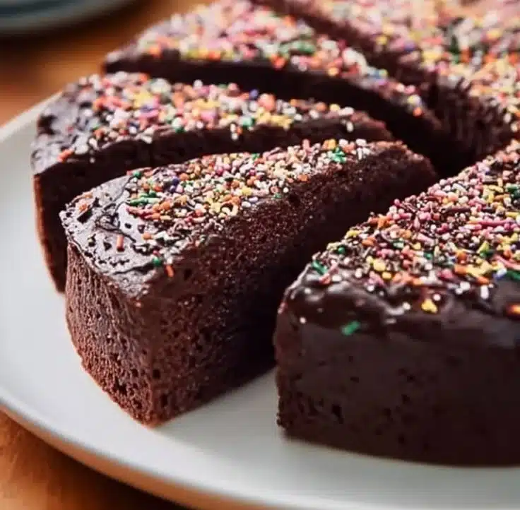 Delicious favorite chocolate cake topped with rich chocolate frosting
