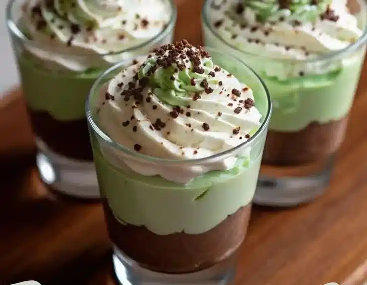 Festive Shamrock Shake Pudding Cups (No-Bake Mint Treat)