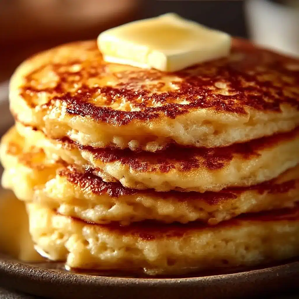 Fluffy flourless cottage cheese pancakes served on a plate