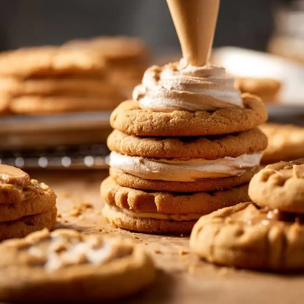 Homemade Fluffernutter Cookie with peanut butter and marshmallow fluff