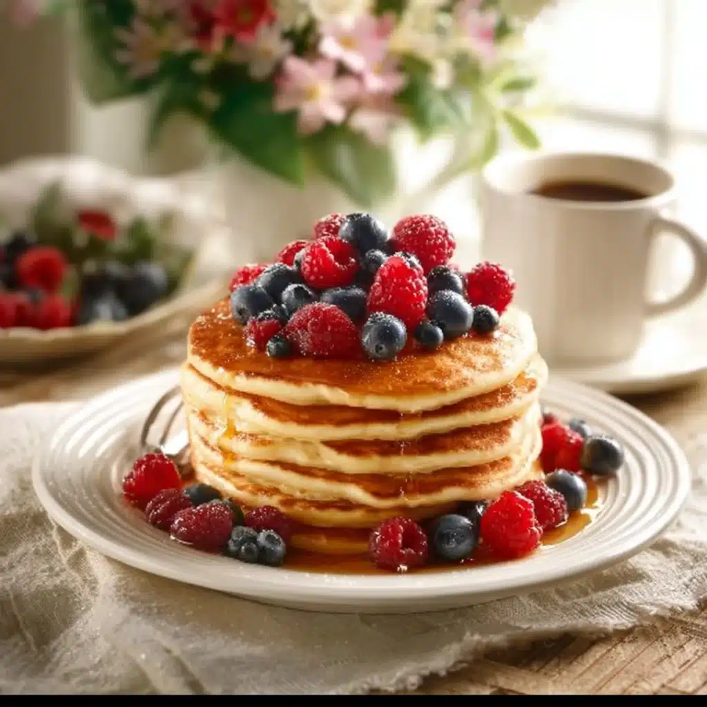 Fluffy Pancakes with Fresh Berries