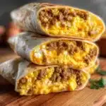 Healthy homemade freezer breakfast burritos ready for meal prep and quick breakfasts