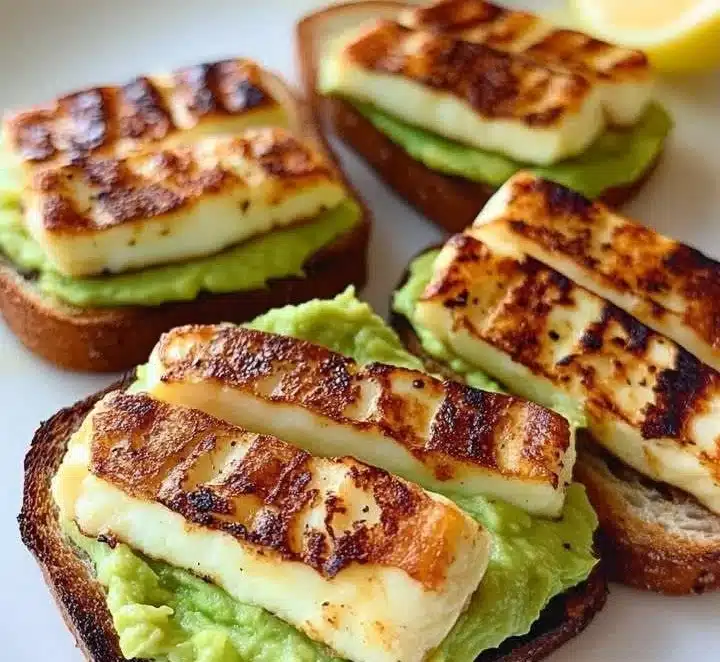 Grilled Halloumi Avocado Toasts
