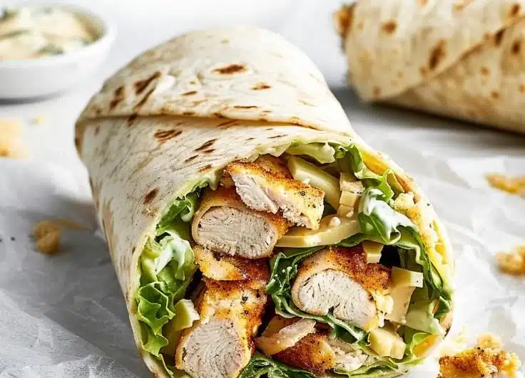 Healthy Chicken Caesar Wrap