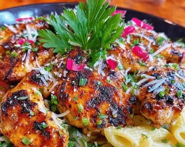 Healthy Garlic Parmesan Chicken Pasta