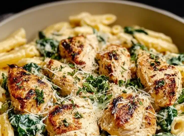 Healthy Garlic Parmesan Chicken Pasta
