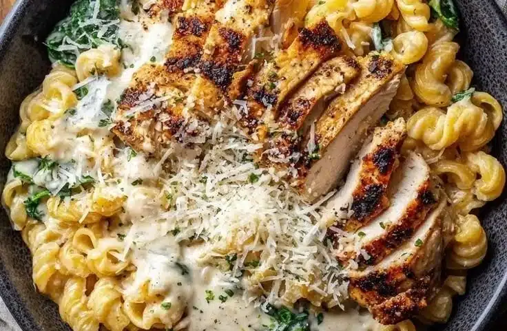 High Protein Garlic Parmesan Pasta Bowls (384 Cal + 36g Protein)