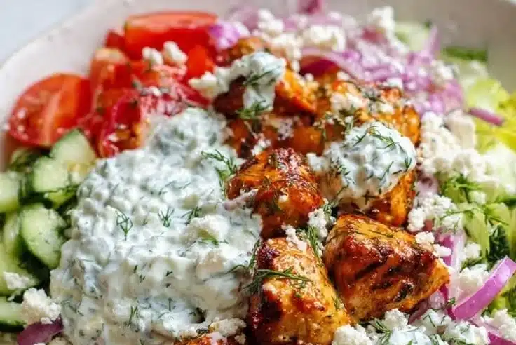 High Protein Mediterranean Lemon-Dill Chicken Bowls (Easy & Meal Prep Friendly)