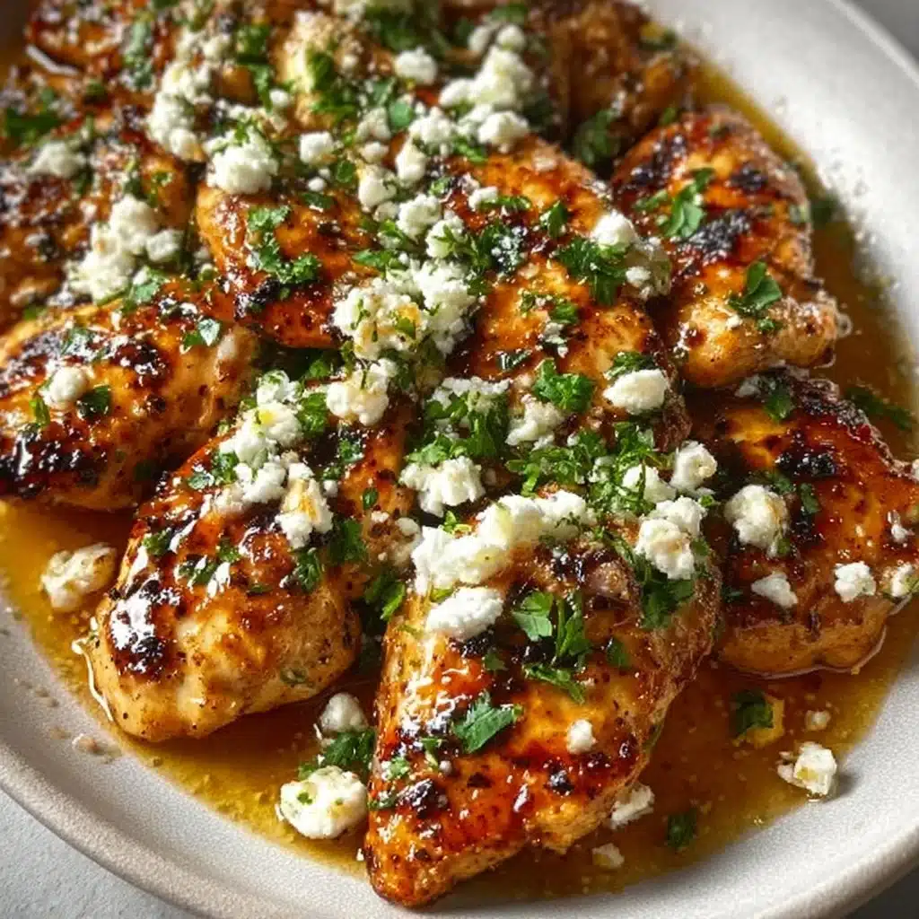 Hot Honey Feta Chicken - a flavorful chicken dish with honey and feta cheese topping.