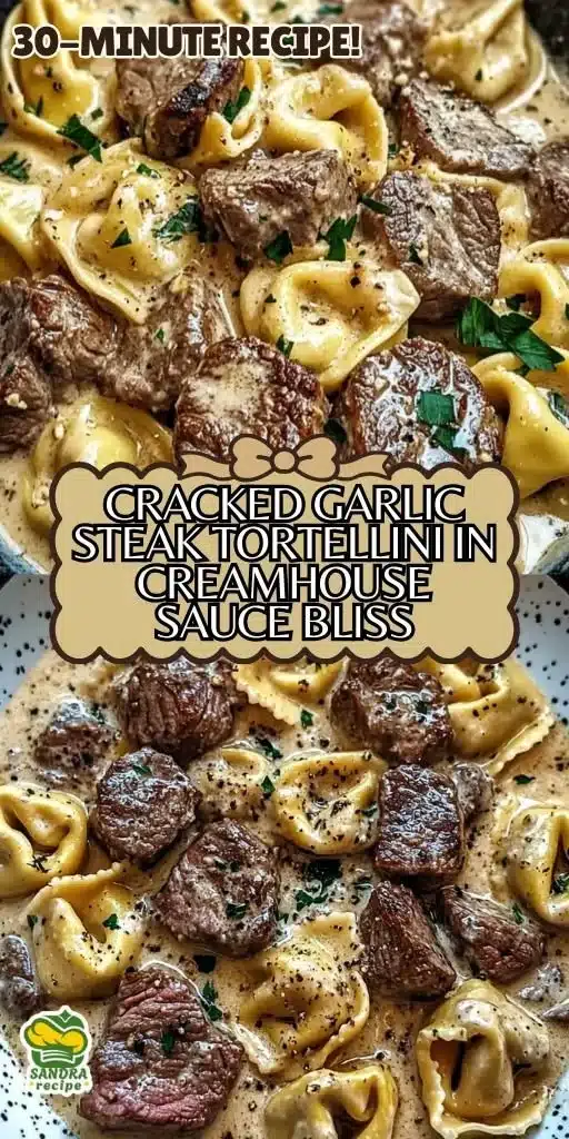 Indulge in Cracked Garlic Steak Tortellini in Creamhouse Sauce Bliss