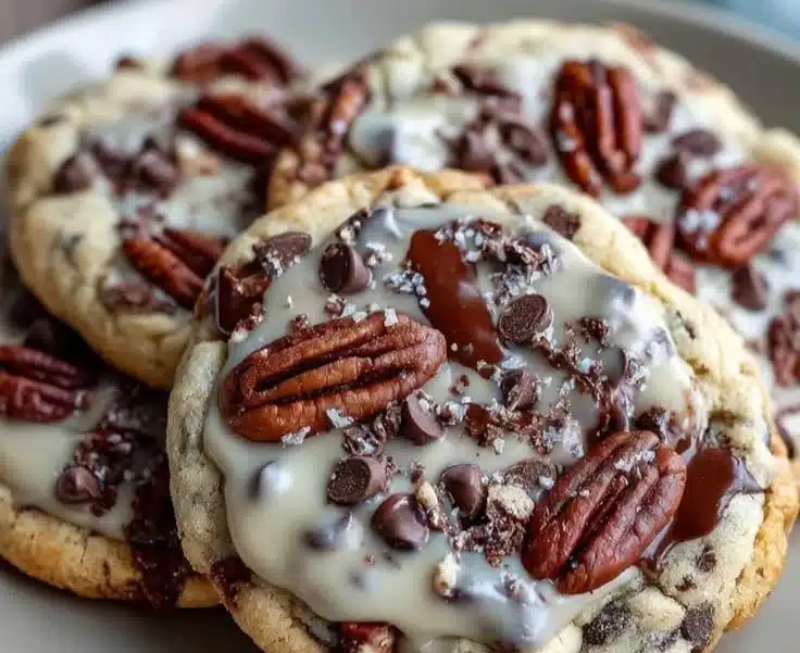 Delicious Irish Cream Chocolate Chip cookies on a plate