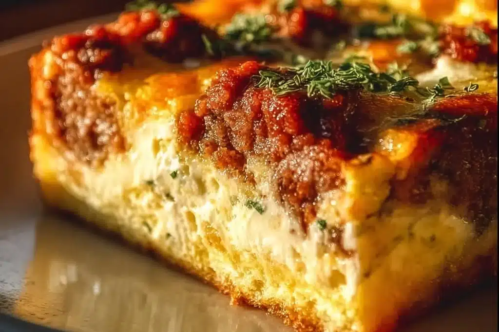 Delicious Keto Sausage and Egg Bake made with sausage, eggs, and cheese.