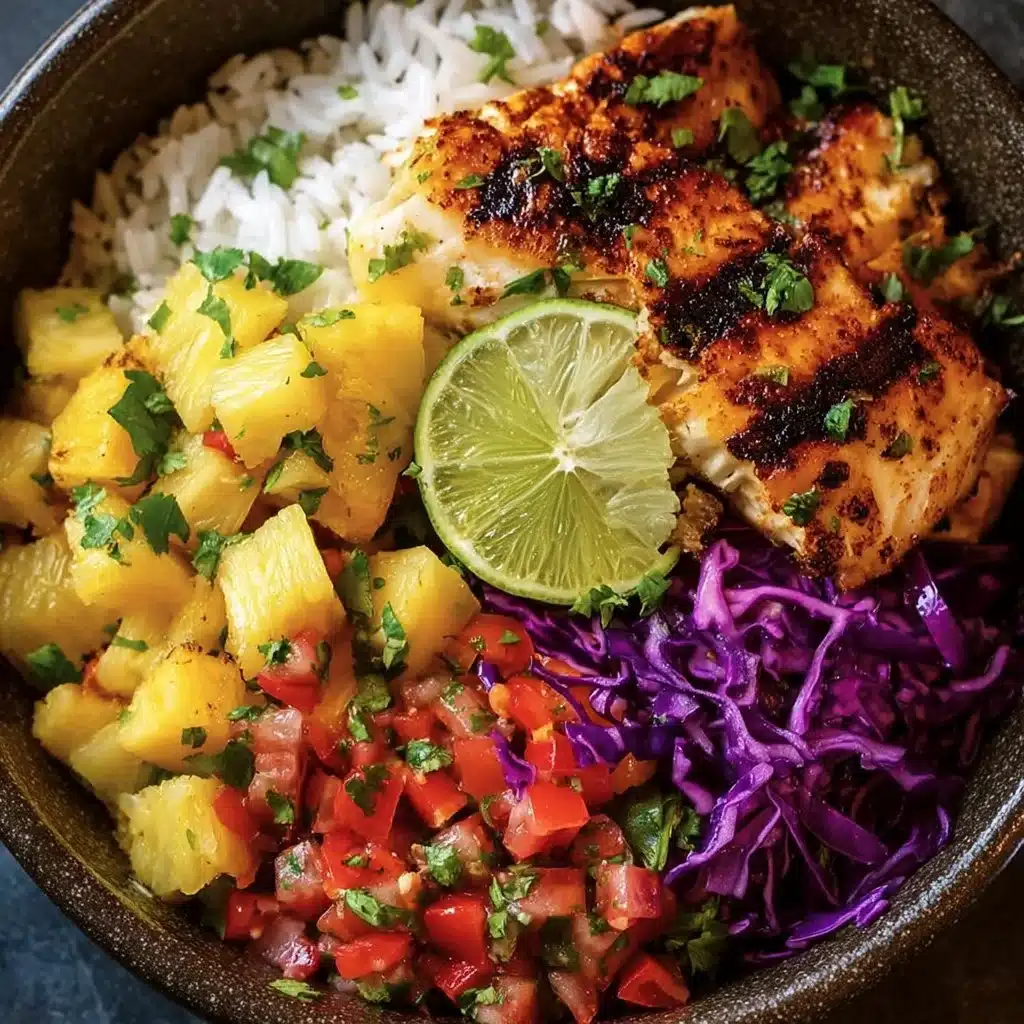 Low-carb fish taco bowls topped with fresh ingredients and served in a bowl.