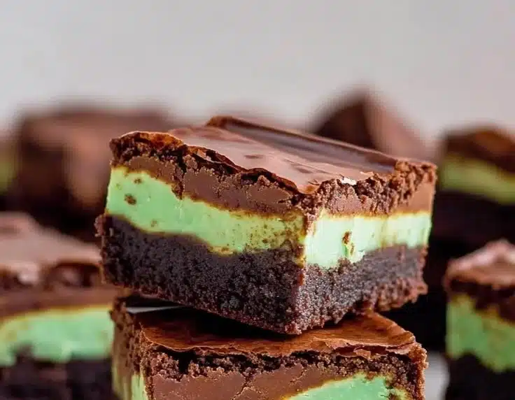 Mint Chocolate Brownies | Easy St Patrick's Day Fudgy Brownies
