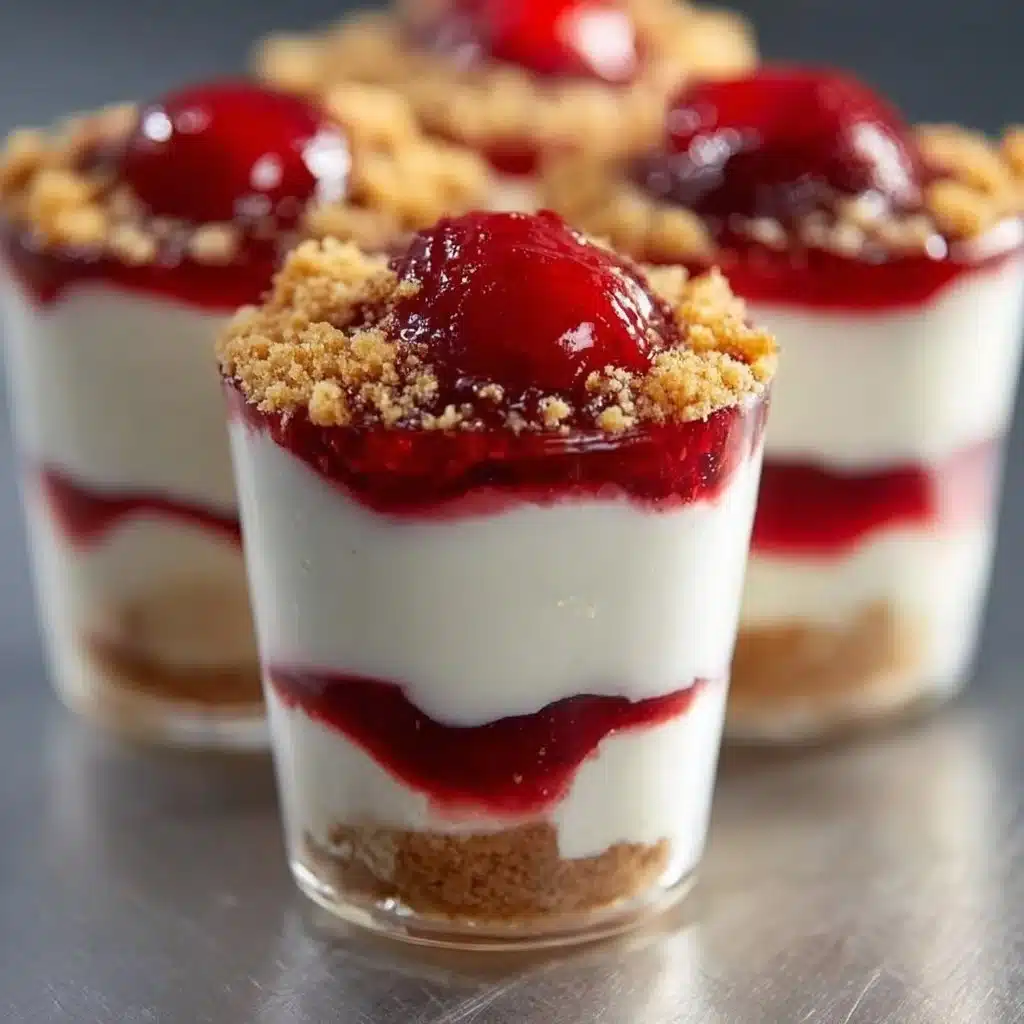 Delicious no-bake cheesecake parfait in a glass with fresh berries