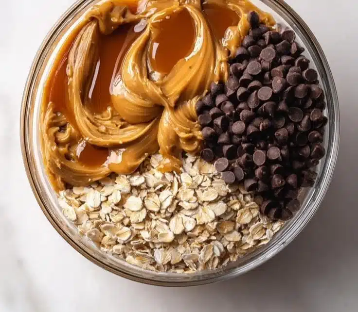 No-bake peanut butter energy bites on a plate