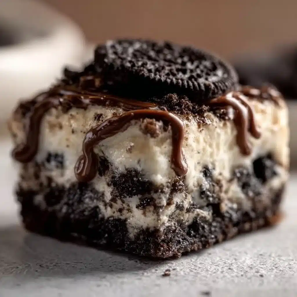 Delicious Oreo Dump Cake with crushed Oreos and whipped topping
