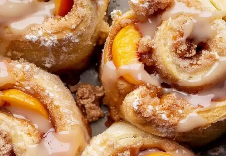 Peach Cobbler Cinnamon Rolls