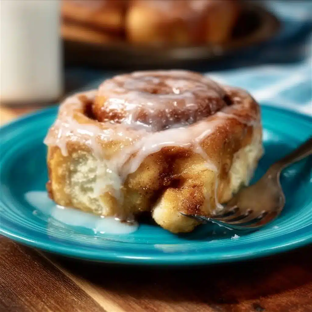 Delicious homemade cinnamon rolls with icing for breakfast