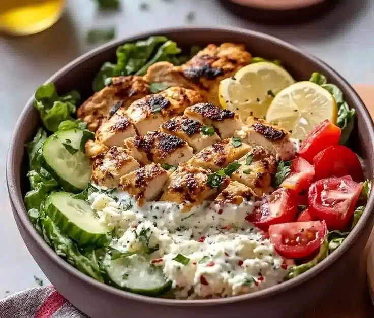 Quick High Protein Greek Chicken Bowls