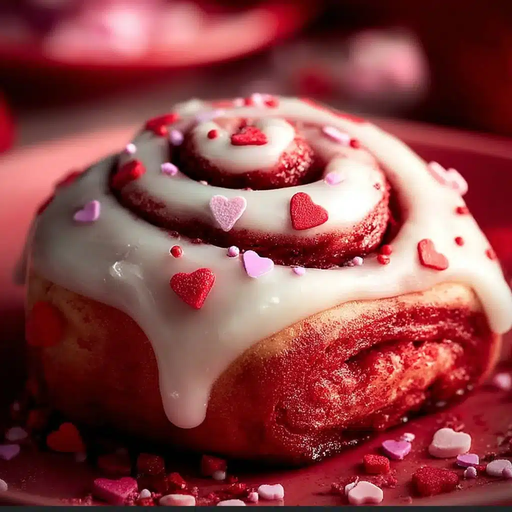 Red Velvet Valentine’s Day Cinnamon Rolls
