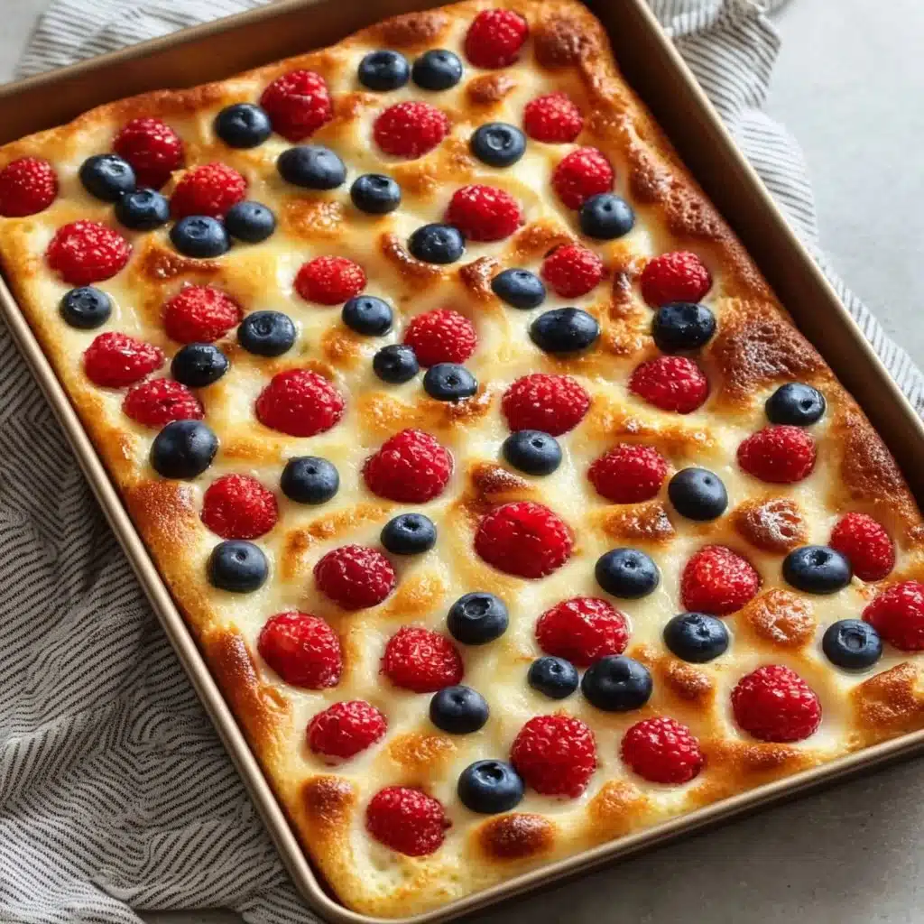 Delicious sheet pan pancakes baked and served for breakfast