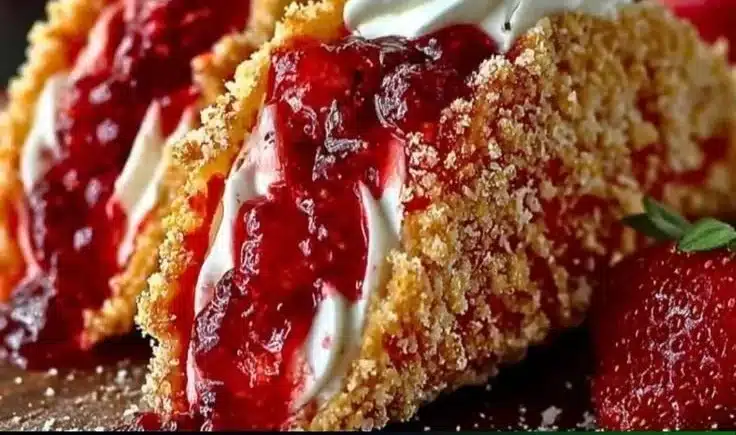 Strawberry Crunch Cheesecake Tacos