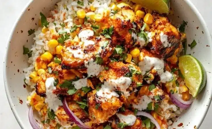 Street Corn Chicken Rice Bowl