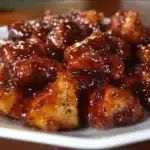 Sweet Hawaiian Crock Pot Chicken served with rice and pineapple slices